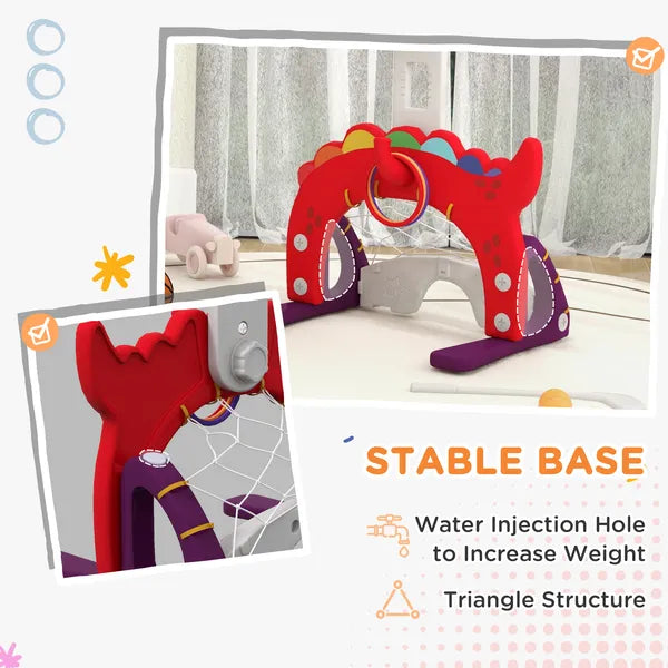 Adjustable Height Kids Basketball Hoop, 4.4-5 ft, 5-in-1 Design for Indoor Use, Red - product image 7