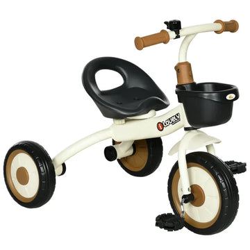 Adjustable Kids Tricycle for Toddlers 2-5 Years with Basket Bell White Comfortable Handlebar Grips - product image 1