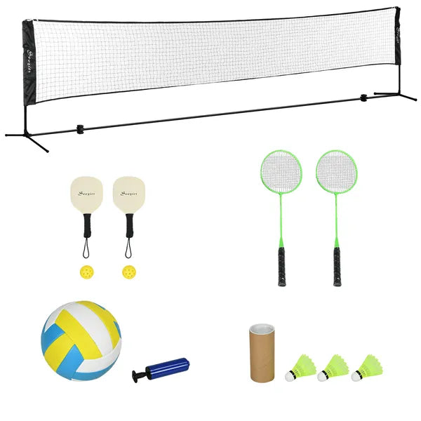 Soozier Adjustable Outdoor Game Set with Net for Badminton, Volleyball, Pickleball, Beach and Driveway Fun - product image 1