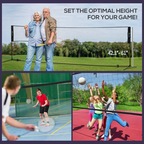 Soozier Adjustable Outdoor Game Set with Net for Badminton, Volleyball, Pickleball, Beach and Driveway Fun - product image 5