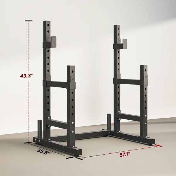 Soozier Adjustable Squat Rack, 660lbs Multi-Functional Bench Press Rack for Weight Lifting Home Gym Strength Training, Black - product image 3