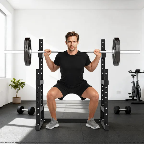 Soozier Adjustable Squat Rack, 660lbs Multi-Functional Bench Press Rack for Weight Lifting Home Gym Strength Training, Black - product image 8