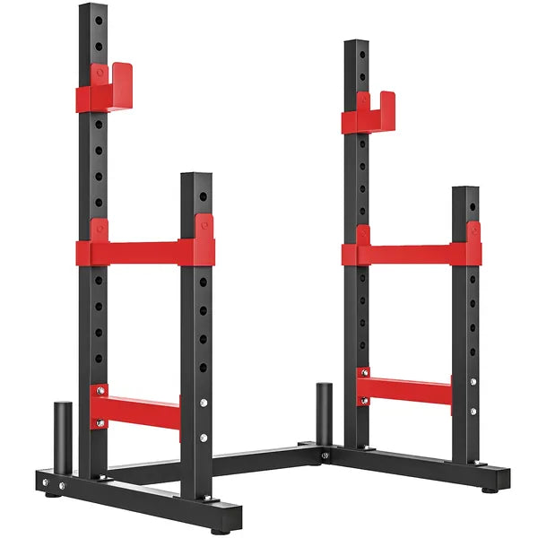 Soozier Adjustable Squat Rack, 660lbs Multi-Functional Bench Press Rack for Weight Lifting Home Gym Strength Training, Red - product image 11