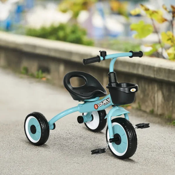 Qaba Adjustable Toddler Tricycle for Ages 2-5, Blue Bike with Basket, Bell, Comfort Grips, Kids' Outdoor Ride-Ons - product image 10
