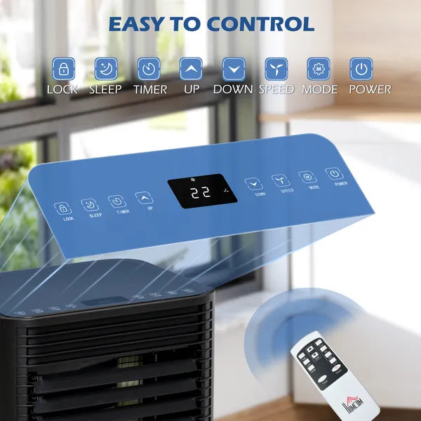 HOMCOM Air Conditioner 10000BTU AC Unit Cools Dehumidify Fan Modes Remote 24H Timer Black - product image 4