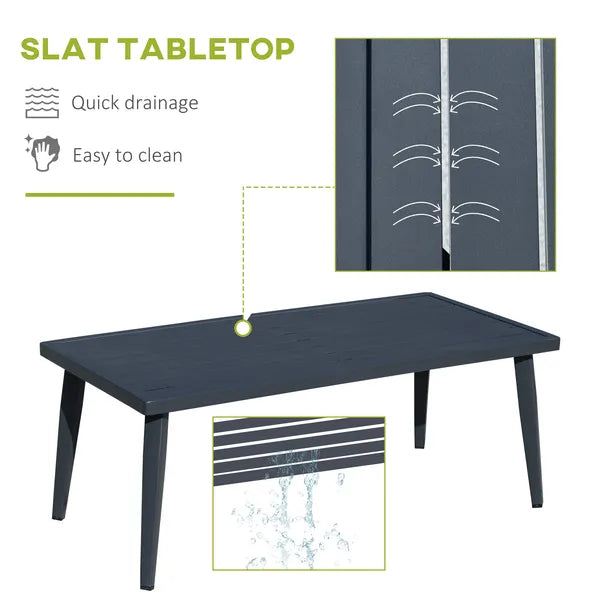 Outsunny Aluminum Patio Furniture Set, 4-Piece, Dark Grey, Loveseat, Armchairs, Coffee Table - product image 7