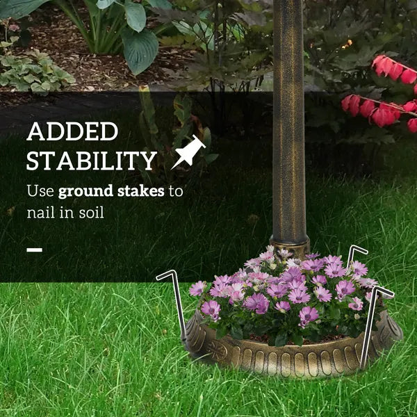 Antique Bronze Birdbath 32" with Planter Pedestal and Bird Statues Garden Decor - product image 7