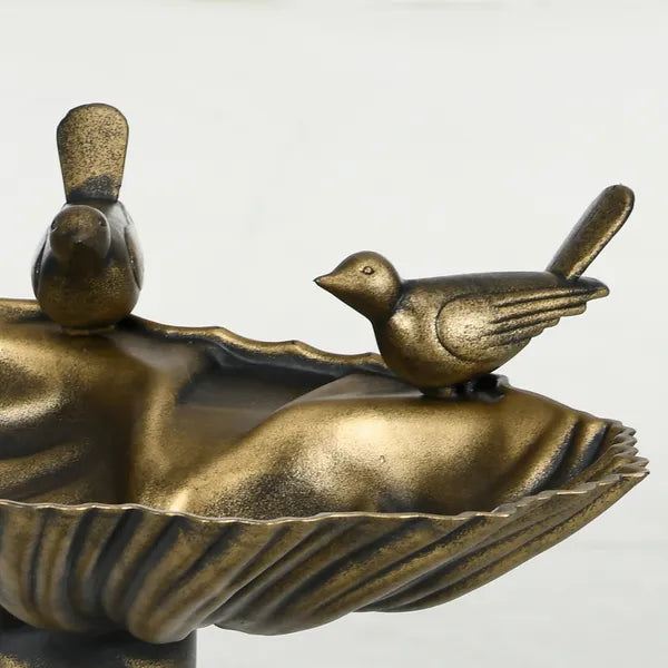 Antique Bronze Birdbath 32" with Planter Pedestal and Bird Statues Garden Decor - product image 8