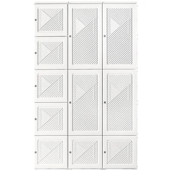 HOMCOM Armoire Foldable White Portable Closet Wardrobe with Cube Storage Hanging Rods Magnet Doors Clothes Organizer - product image 11