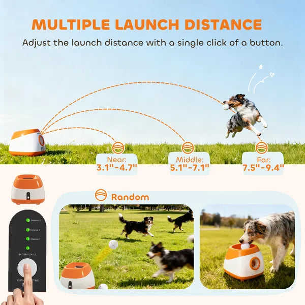 PawHut Automatic Dog Ball Launcher with 26-79 Ft Distance, Automatic Ball Launcher for Medium and Large Dogs, Orange - product image 5