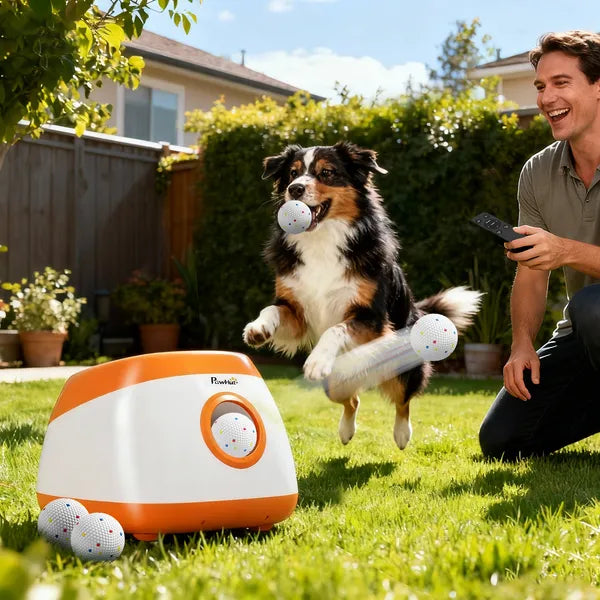 PawHut Automatic Dog Ball Launcher with 26-79 Ft Distance, Automatic Ball Launcher for Medium and Large Dogs, Orange - product image 2
