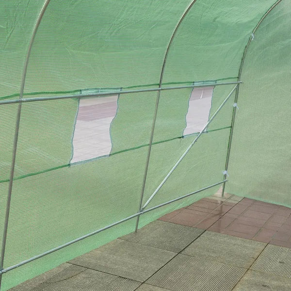 Outsunny Backyard Greenhouse 15 x 7 x 7 with Door Ventilation Windows Outdoor Tunnel Walk-In Garden Plant Growing House Green - product image 10