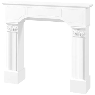 HOMCOM Baroque Fireplace Mantle, Freestanding Fireplace Surround for Electric Fireplaces, 43.3 Inch W x 42.8 Inch H, White - product image 1