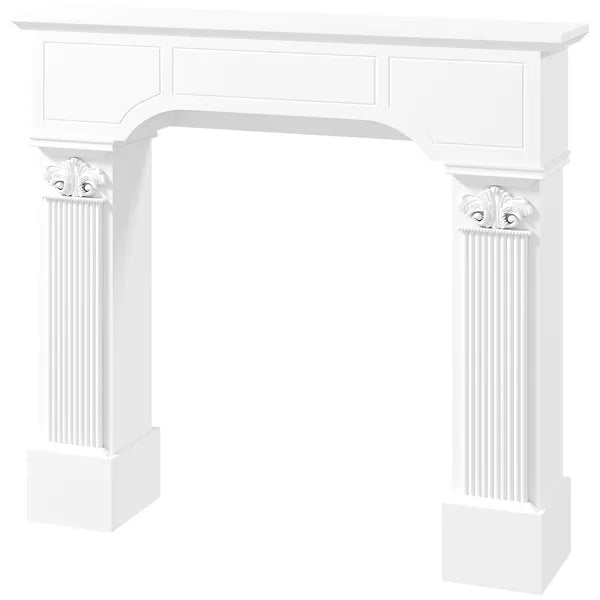 HOMCOM Baroque Fireplace Mantle, Freestanding Fireplace Surround for Electric Fireplaces, 43.3 Inch W x 42.8 Inch H, White - product image 1