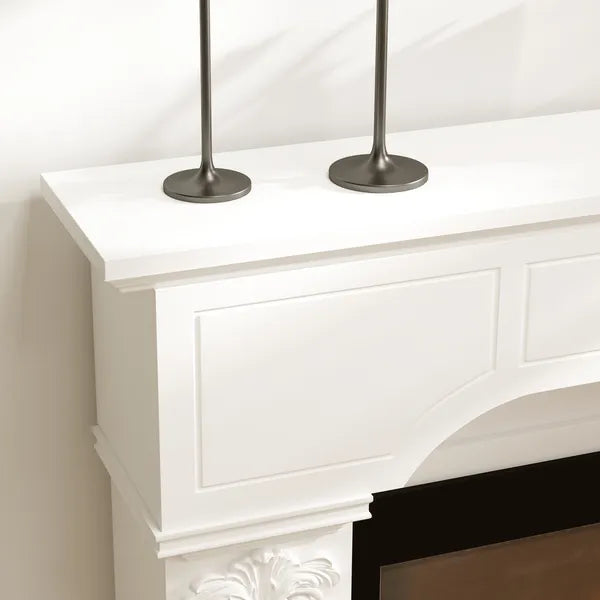 HOMCOM Baroque Fireplace Mantle, Freestanding Fireplace Surround for Electric Fireplaces, 43.3 Inch W x 42.8 Inch H, White - product image 8