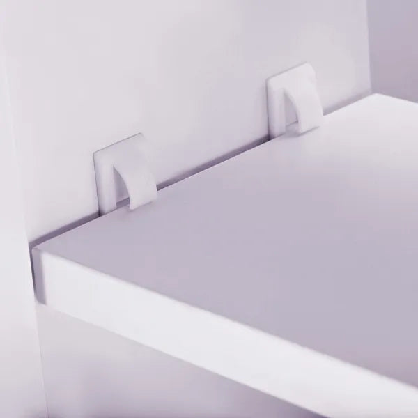 Bathroom Cabinet with Mirror Wall Mounted Modern Storage Double Door MDF White - product image 9