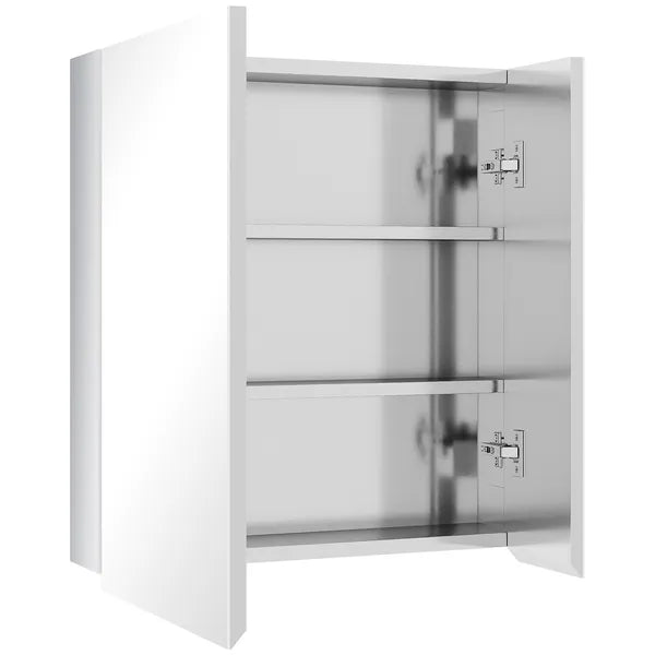 Kleankin Bathroom Medicine Cabinet with Mirror, Bathroom Wall Cabinet with 3-Tier Storage Shelves and Hinged Doors, Silver - product image 11