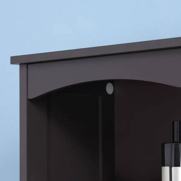 Tall Bathroom Storage Cabinet with 3 Shelves, Drawer and Cabinet, Brown - product image 7