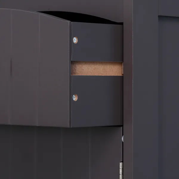Tall Bathroom Storage Cabinet with 3 Shelves, Drawer and Cabinet, Brown - product image 8
