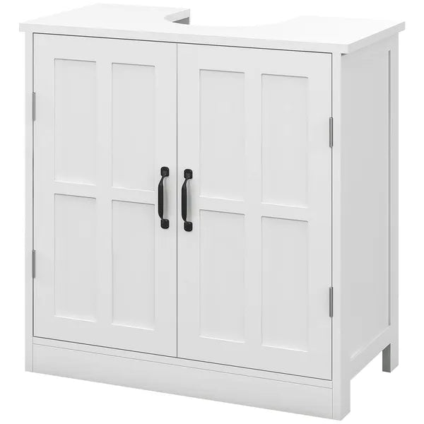 Kleankin Bathroom Sink Cabinet, Pedestal Sink Cabinet with Adjustable Shelf, White - product image 11