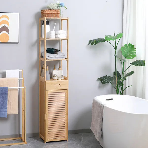 Bathroom Storage Cabinet with Drawer and Slatted Shelves - product image 2
