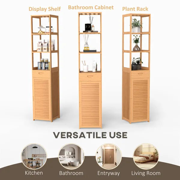 Bathroom Storage Cabinet with Drawer and Slatted Shelves - product image 7