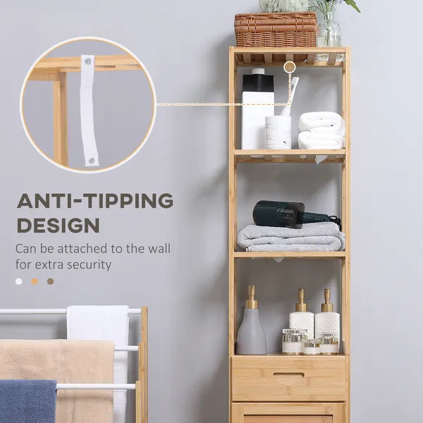 Bathroom Storage Cabinet with Drawer and Slatted Shelves - product image 6