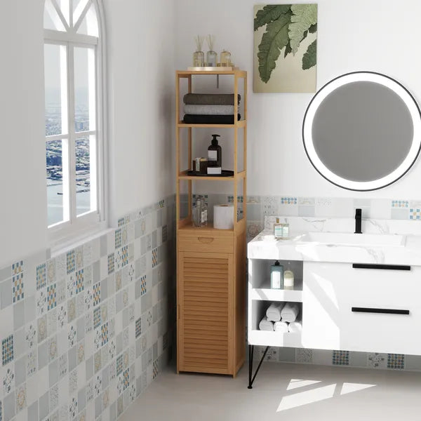 Bathroom Storage Cabinet with Drawer and Slatted Shelves - product image 8