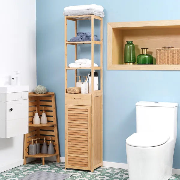 Bathroom Storage Cabinet with Drawer and Slatted Shelves - product image 11