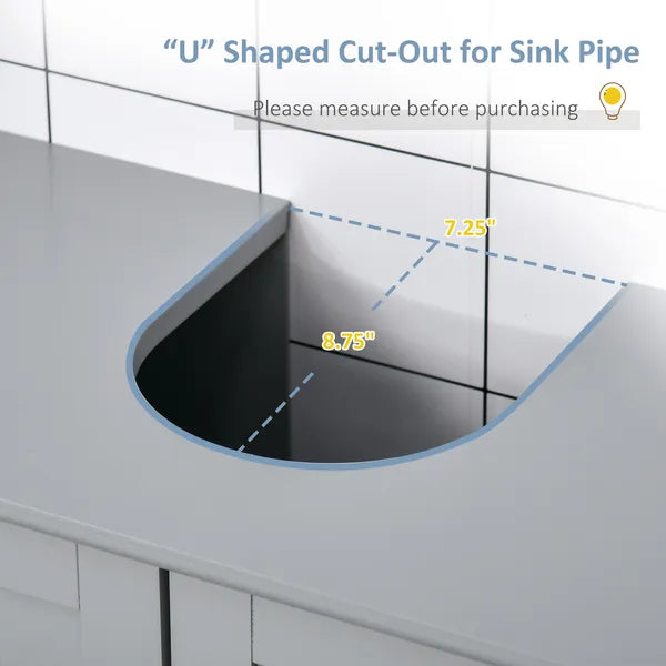 Bathroom Vanities, Bathroom Sink Cabinets with U-Shape Cut-Out and Adjustable Internal Shelf, Gray - product image 5