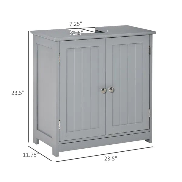Bathroom Vanities, Bathroom Sink Cabinets with U-Shape Cut-Out and Adjustable Internal Shelf, Gray - product image 3