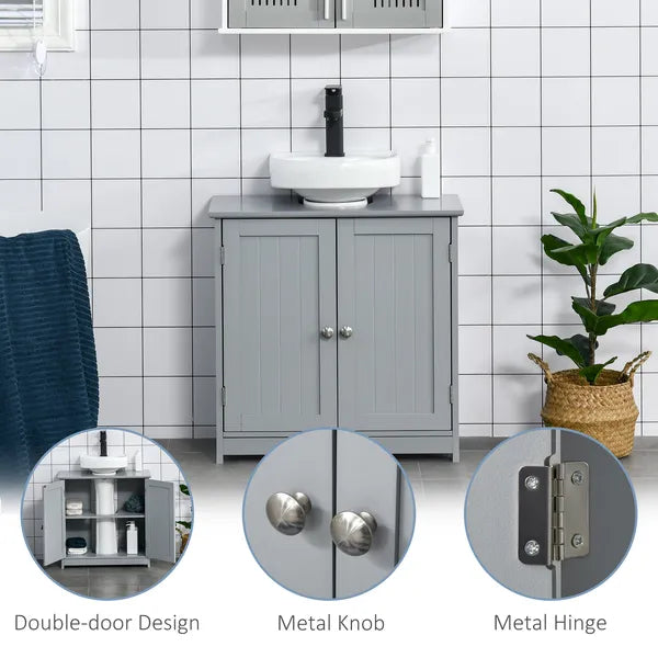 Bathroom Vanities, Bathroom Sink Cabinets with U-Shape Cut-Out and Adjustable Internal Shelf, Gray - product image 7