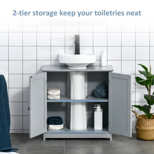 Bathroom Vanities, Bathroom Sink Cabinets with U-Shape Cut-Out and Adjustable Internal Shelf, Gray - product image 4