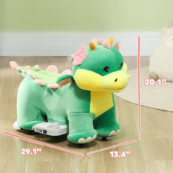 Battery Powered Ride on Toy, 6V Ride on Horse with Music Forward, PU Wheels, for 18-36 Months, Green - product image 3