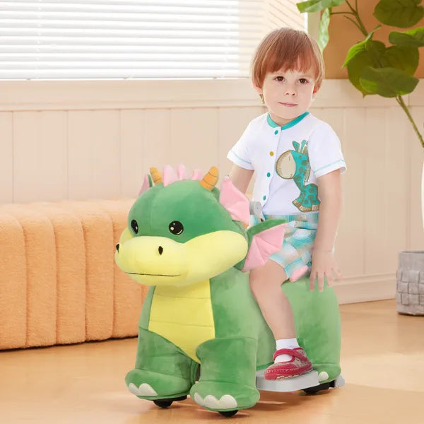 Battery Powered Ride on Toy, 6V Ride on Horse with Music Forward, PU Wheels, for 18-36 Months, Green - product image 2