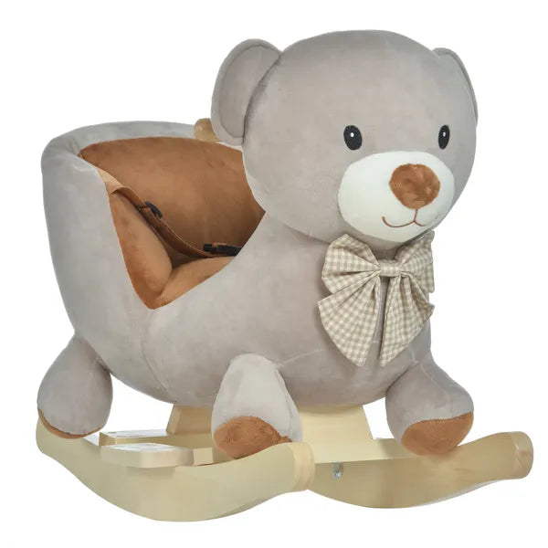 Bear-shaped Kids Rocking Horse with Sound for 18-36 Months, Gray - product image 11