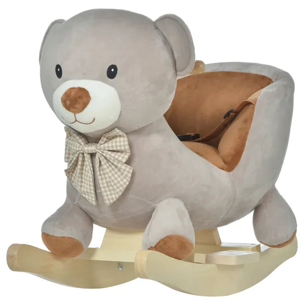 Bear-shaped Kids Rocking Horse with Sound for 18-36 Months, Gray - product image 1