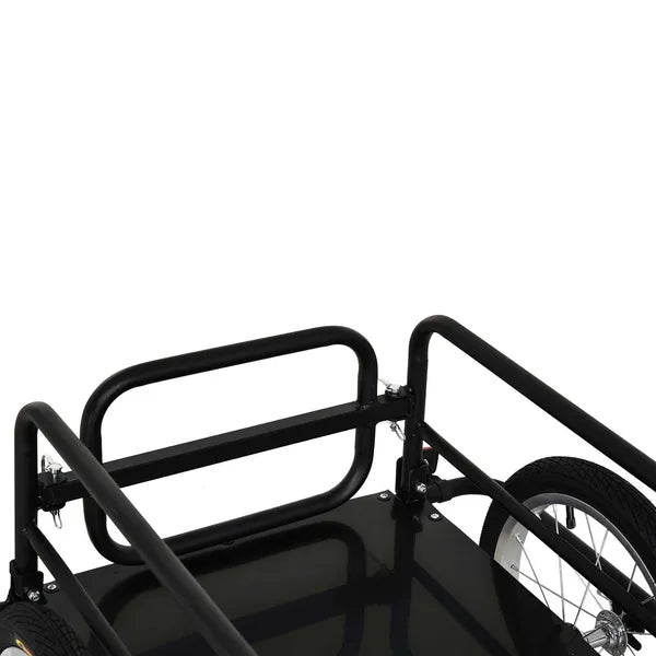 Aosom Foldable Bicycle Cargo Trailer with Hitch 16 Inch Wheels 110 lb Capacity Black - product image 8