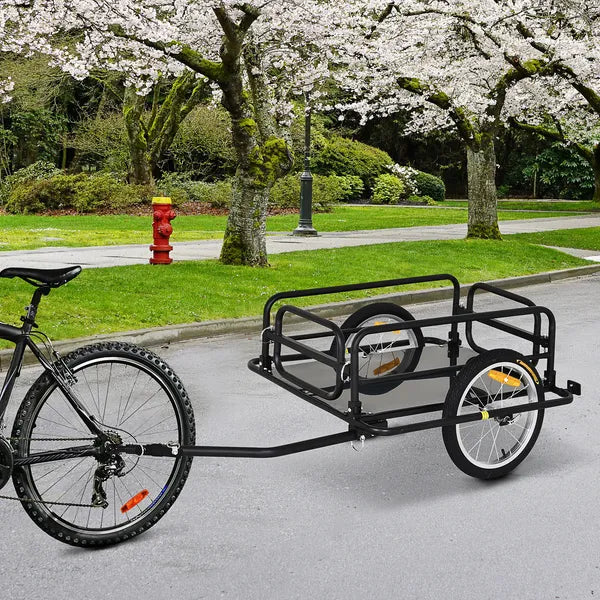 Aosom Foldable Bicycle Cargo Trailer with Hitch 16 Inch Wheels 110 lb Capacity Black - product image 10