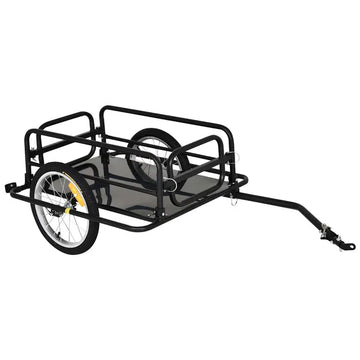 Aosom Foldable Bicycle Cargo Trailer with Hitch 16 Inch Wheels 110 lb Capacity Black - product image 1
