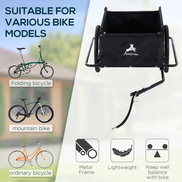 Bicycle Cargo Trailer, Two-Wheel Bike Luggage Wagon with Removable Cover, Versatile Use, Red - product image 4