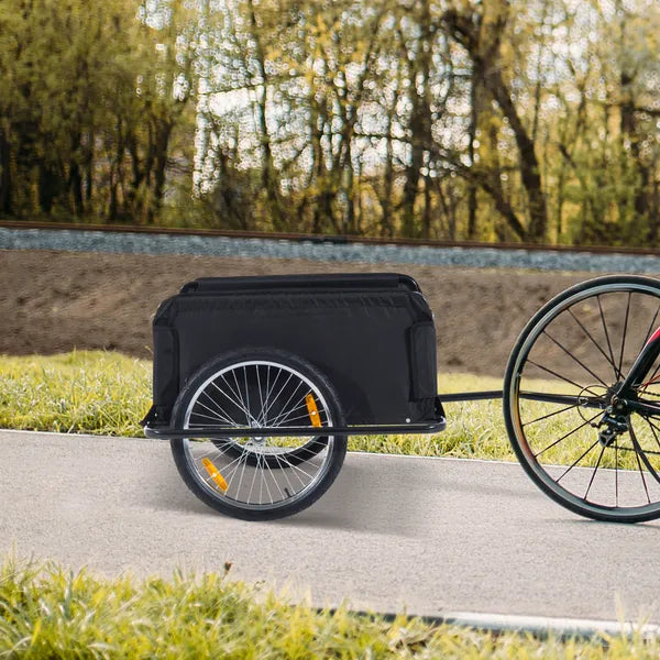 Bicycle Cargo Trailer, Two-Wheel Bike Luggage Wagon with Removable Cover, Versatile Use, Red - product image 14