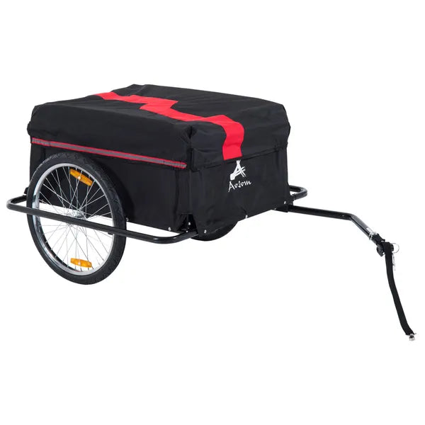 Bicycle Cargo Trailer, Two-Wheel Bike Luggage Wagon with Removable Cover, Versatile Use, Red - product image 1