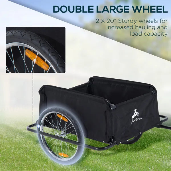 Bicycle Cargo Trailer, Two-Wheel Bike Luggage Wagon with Removable Cover, Versatile Use, Red - product image 6