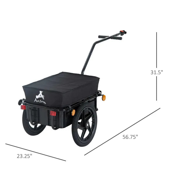 Aosom Bicycle Cargo Trailer with Removable Box and Waterproof Cover, Bike Wagon Trailer with Two 16in Wheels - product image 3