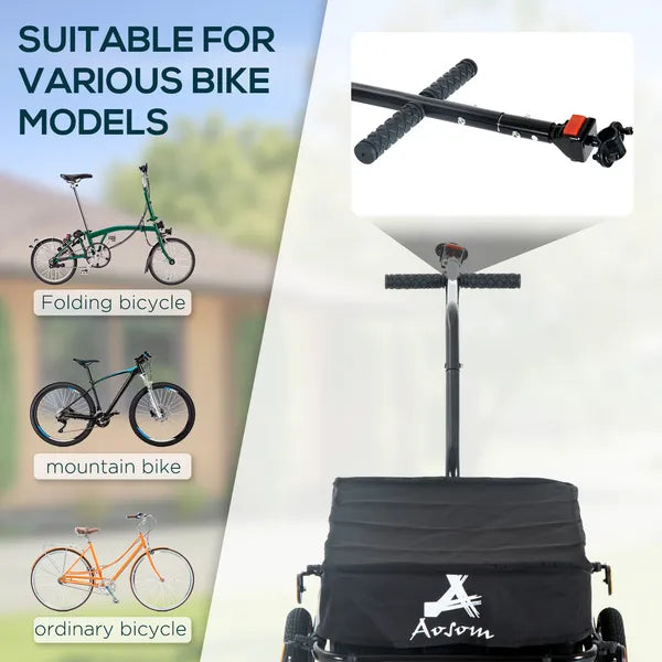 Aosom Bicycle Cargo Trailer with Removable Box and Waterproof Cover, Bike Wagon Trailer with Two 16in Wheels - product image 4