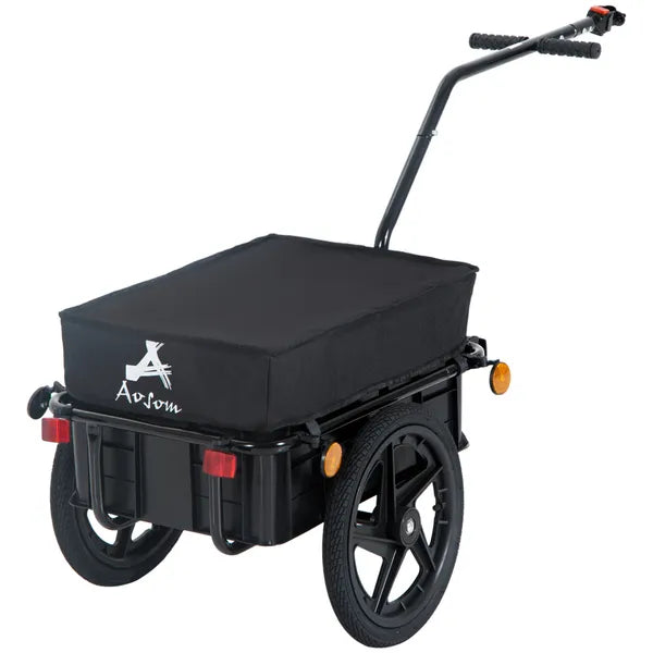 Aosom Bicycle Cargo Trailer with Removable Box and Waterproof Cover, Bike Wagon Trailer with Two 16in Wheels - product image 1