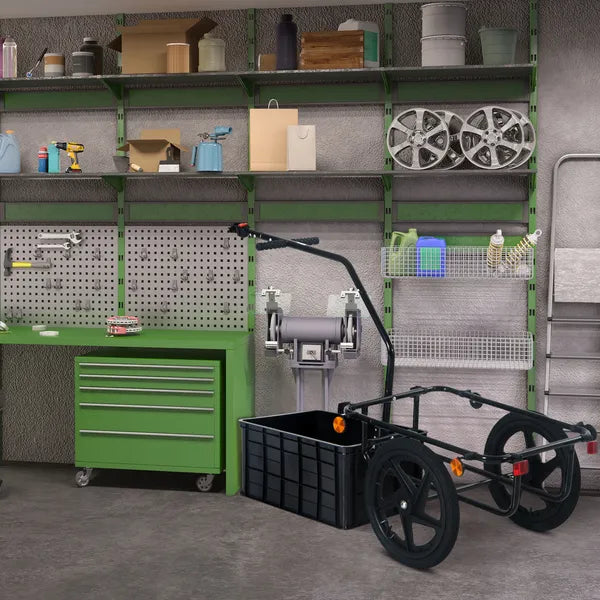 Aosom Bicycle Cargo Trailer with Removable Box and Waterproof Cover, Bike Wagon Trailer with Two 16in Wheels - product image 10