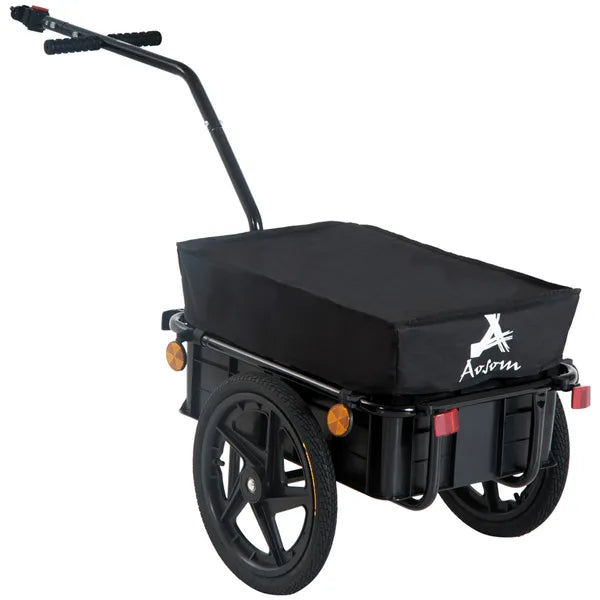 Aosom Bicycle Cargo Trailer with Removable Box and Waterproof Cover, Bike Wagon Trailer with Two 16in Wheels - product image 11
