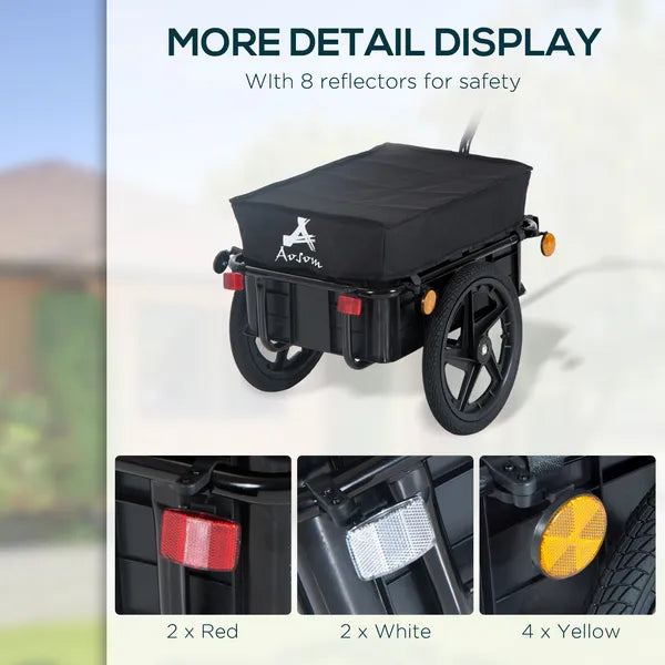Aosom Bicycle Cargo Trailer with Removable Box and Waterproof Cover, Bike Wagon Trailer with Two 16in Wheels - product image 7